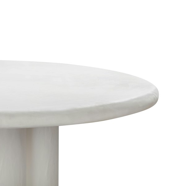 Furniture Edit Elika White Faux Plaster Round Dining Table Indoor Or Outdoor