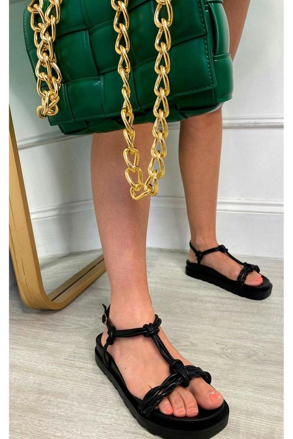 Martha Strappy Sandals - Black