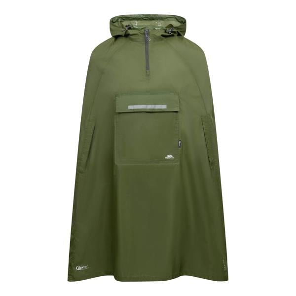 Trespass Qikpac Unisex Hooded Waterproof Packaway Poncho - Moss - 