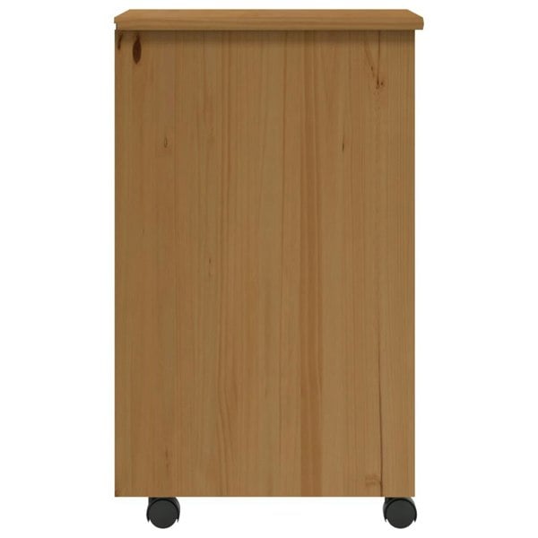 Berkfield Rolling Cabinet with Drawers MOSS Honey Brown Solid Wood Pine