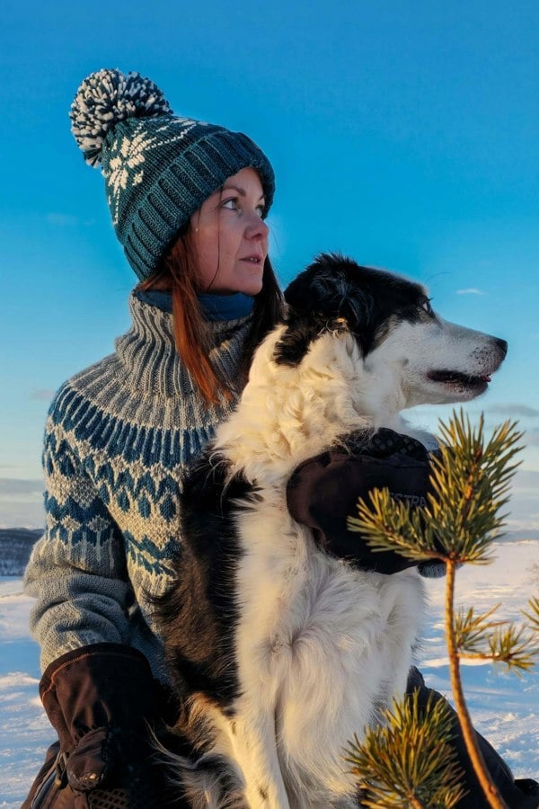 SuperBobble Teal Flora Nordic Knit Hat