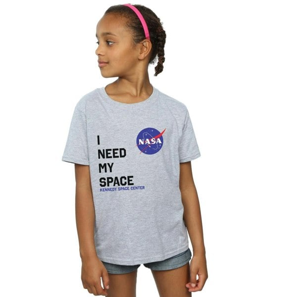 NASA Girls I Need My Space Cotton T-Shirt - Sports Grey