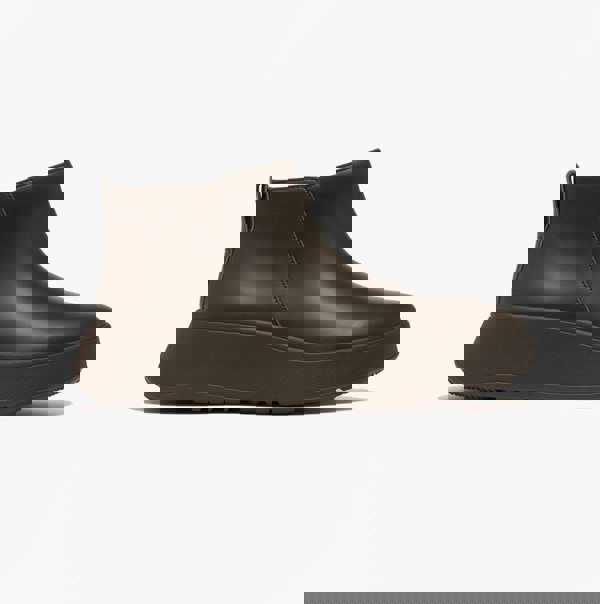 FitFlop F-MODE FLATFORM Womens Zip Ankle Boots Chocolate Brown