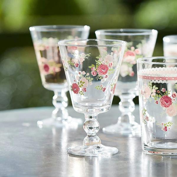 Museum Selection 3 Rosebud Wine Glasses - 14 x 9cm - Home Safety