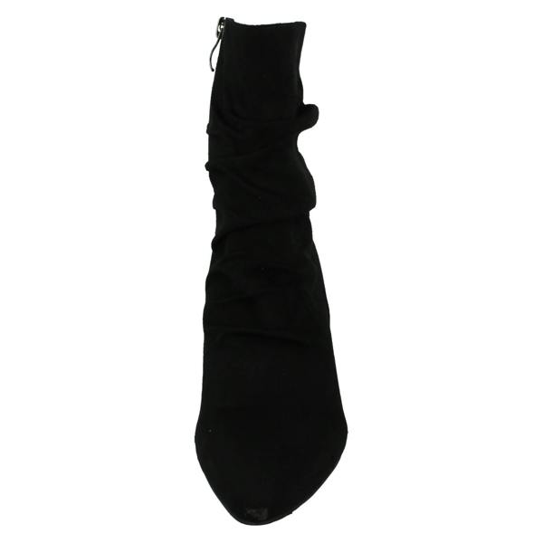 Spot On Ladies Spot On Mid Heel Rouched Ankle Boots with Inside Zip F51244