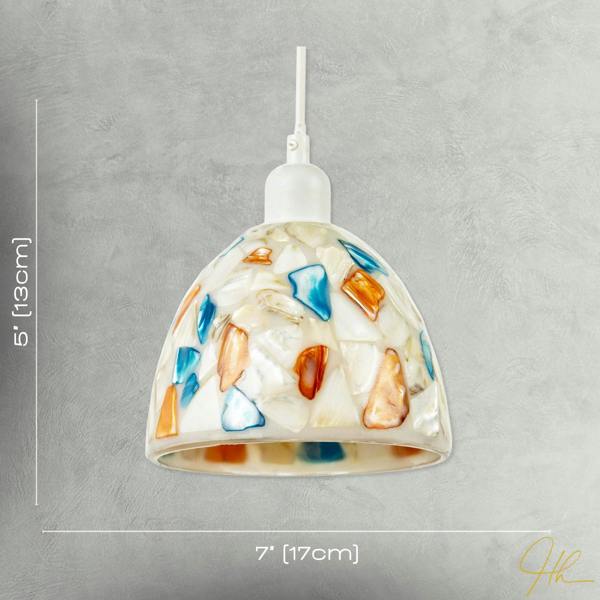 Mother of Pearl Style Mosaic Glass Pendant Ceiling Lighting Shade Image 7