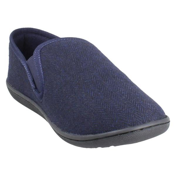 Clarks Mens Clarks Textile Slip On Twin Gusset Slippers King Ease