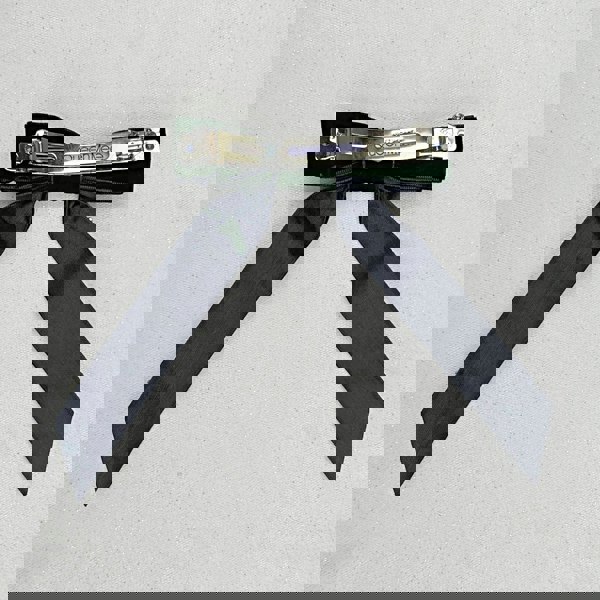 Black Velvet Bow Hair Clip with Jewels Barrette