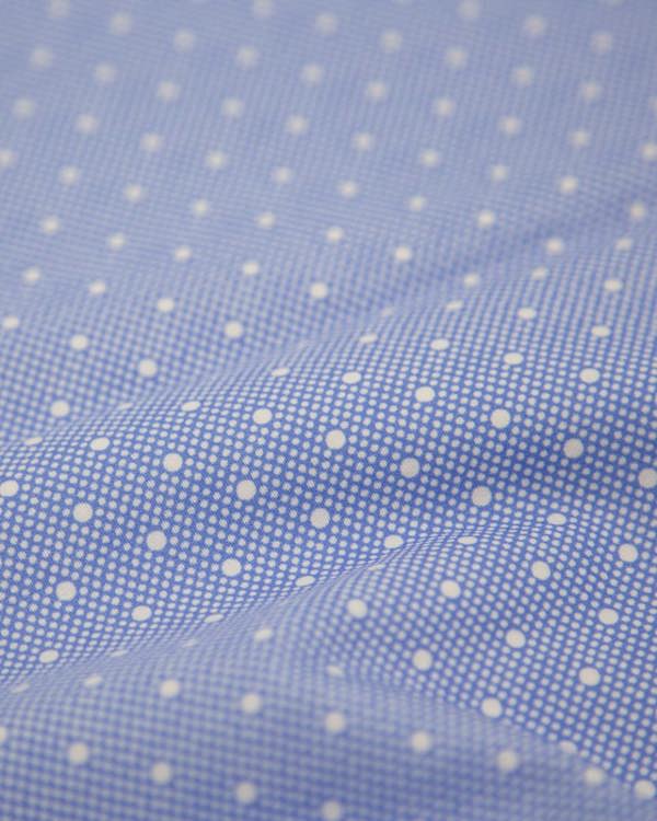 Blue Spot Print Cotton Long Sleeve Shirt