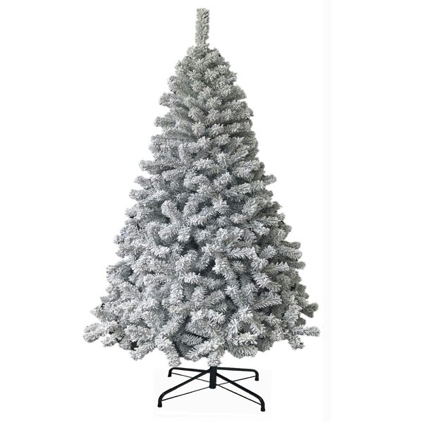 Gr8 Home White 7ft Christmas Tree With Stand Xmas Artificial Snow Flocked Green Branches