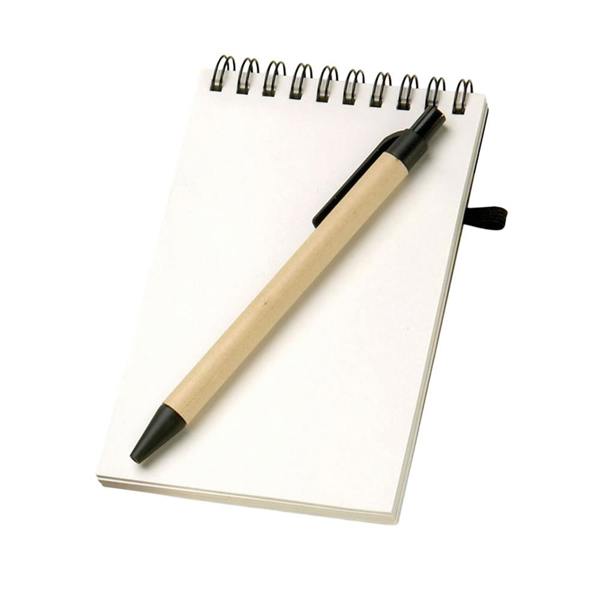 MidOcean Sonora Recycled A6 Notepad And Pen - Black/Beige - 