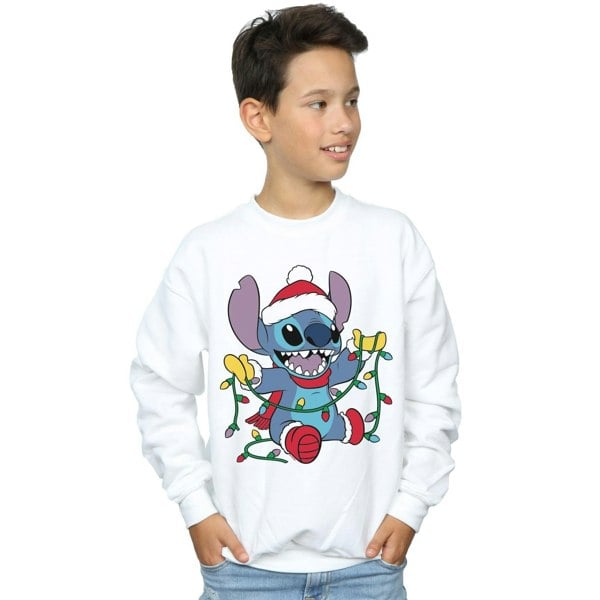 Disney Boys Lilo And Stitch Christmas Lights Sweatshirt - White