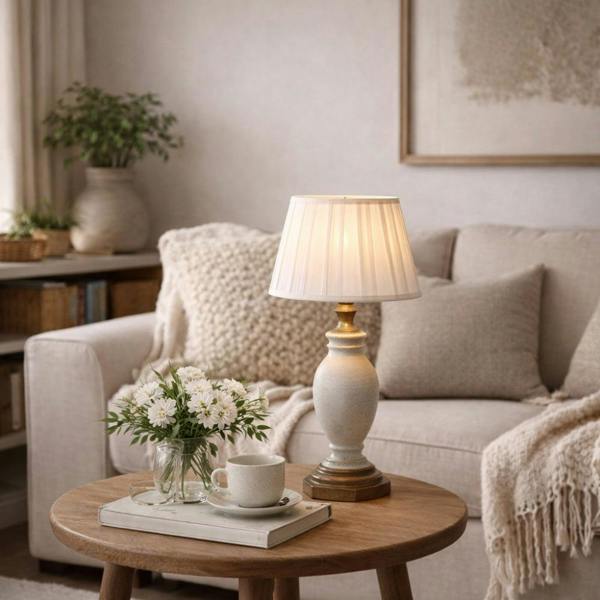 Pagazzi Lighting Ethel Contrast Tapered Lamp Shade 25cm Ivory