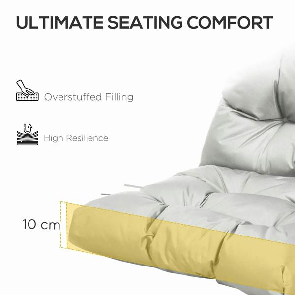 Light grey seat cushion pad with 10 cm thickness and supportive padding