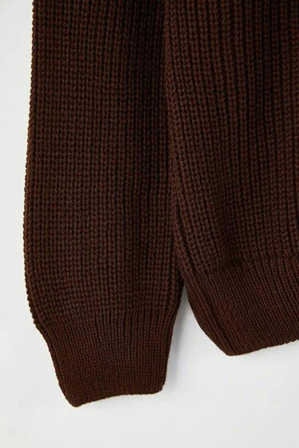 WOVCOR Regular Fit Half Turtleneck Zippered Men's Sweater