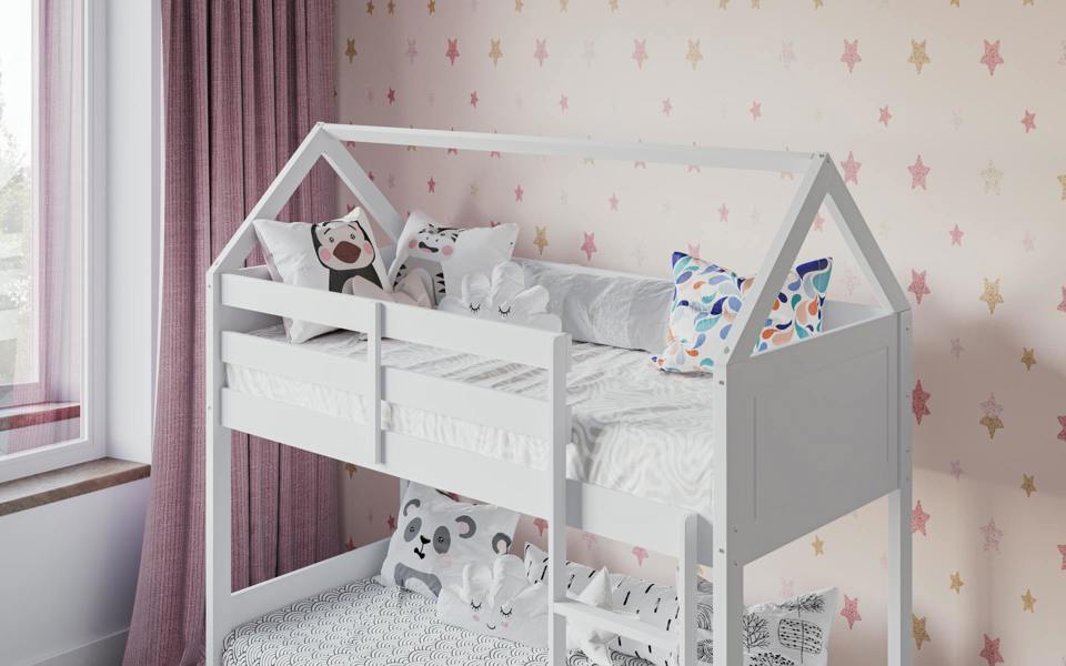 Flair Plation Low Play House Shorty Bunk Bed White