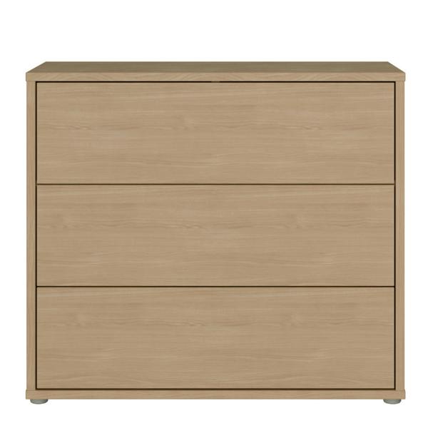 Alice Springs 3 Drawer Chest with Push-to-Open Drawers in Elegancia Oak