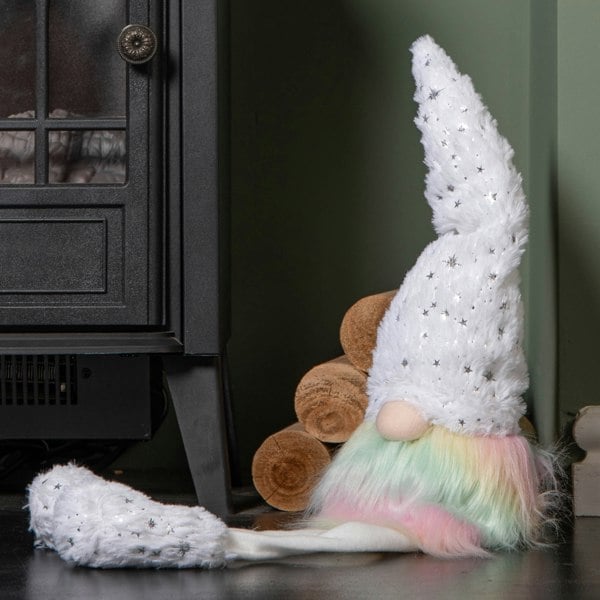 Samuel Alexander 70cm Festive Christmas Rainbow Haired Plush Gonk Dangly Legs & Starry Hat