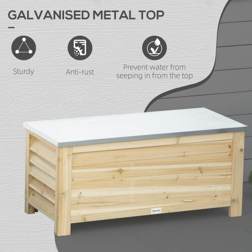 Wyld Haus Keno Fava Panelled Wood And Metal Outdoor Storage Box 155 Litre