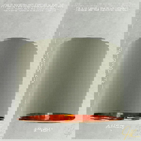 Olive Green Cotton 14" Table/Pendant Lampshade with Shiny Copper Inner Image 5