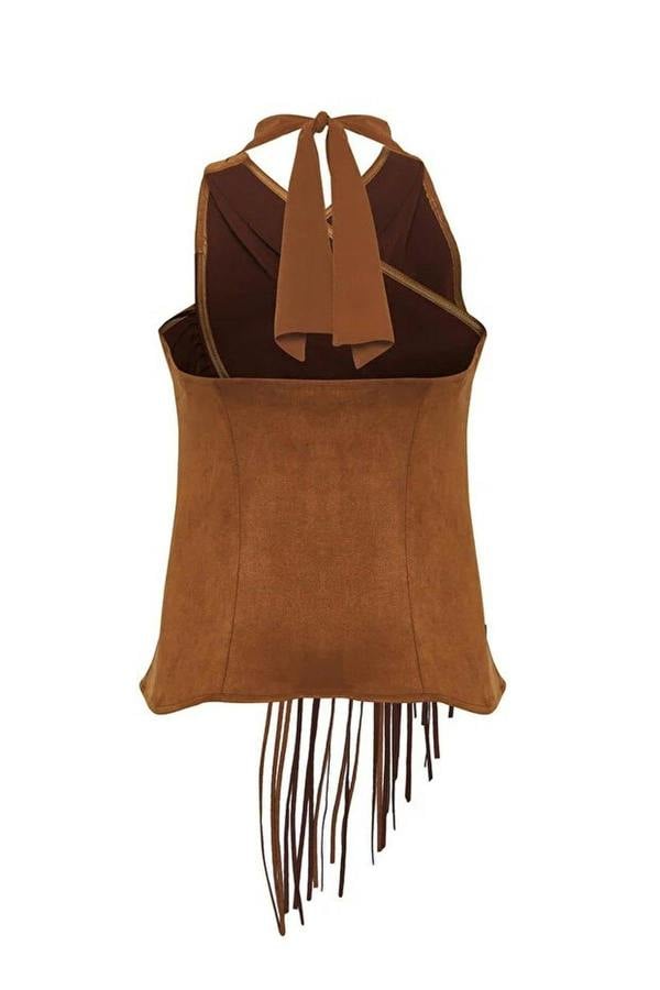 WOVCOR Halter Neck Vest with Tie Neck