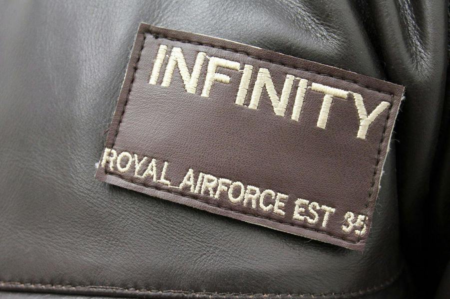 Infinity Leather Mens Cow Hide Detachable Collar Leather Flight Bomber Jacket