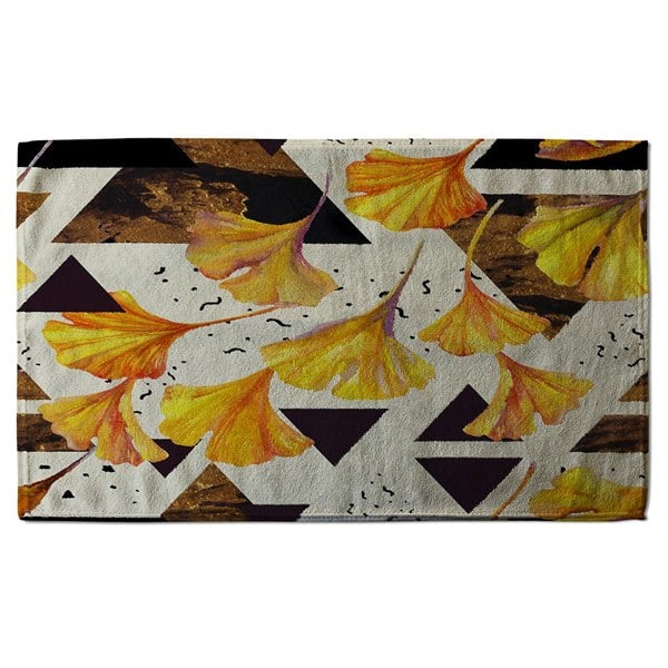 Benjamin Tate Design Orangle Flowers and Triangles (Bath Towel)
