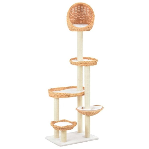 Berkfield Cat Tree with Sisal Scratching Post Natural Willow Wood