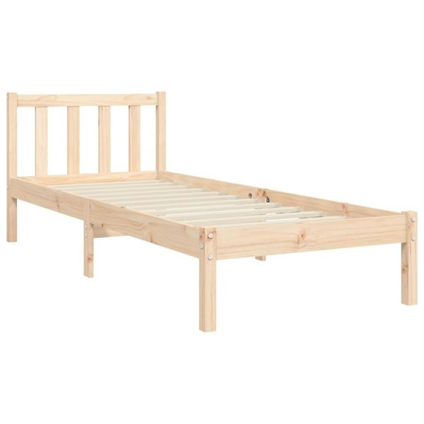 Berkfield Bed Frame with Headboard Single Solid Wood