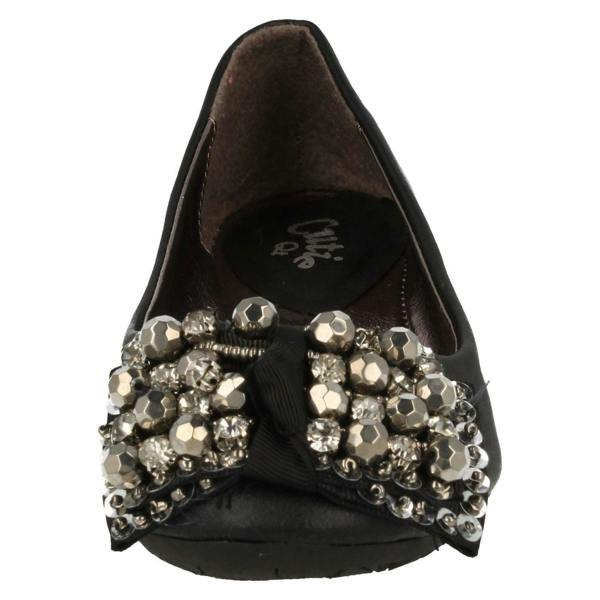 Cutie Girls Cutie Slip On Ballerina Pumps with Jewelled Bow