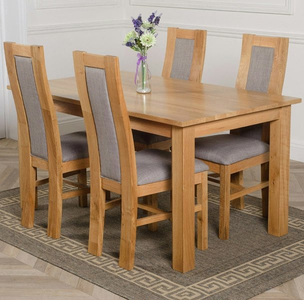 That's Furniture Oslo 150 x 90cm Medium Oak Dining Set with Stanford Oak Chairs