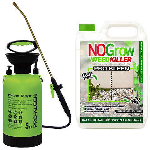 ProKleen Pro-Kleen 3L Pump Sprayer with Pro-Kleen 5L No Grow Weed & Moss Killer