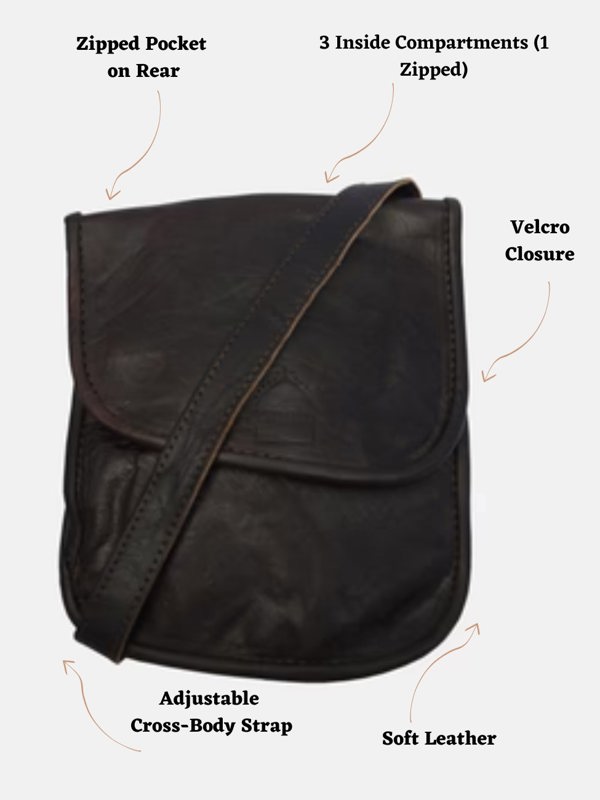 Berber Leather The Kenitra Travel Pouch in Dark Brown
