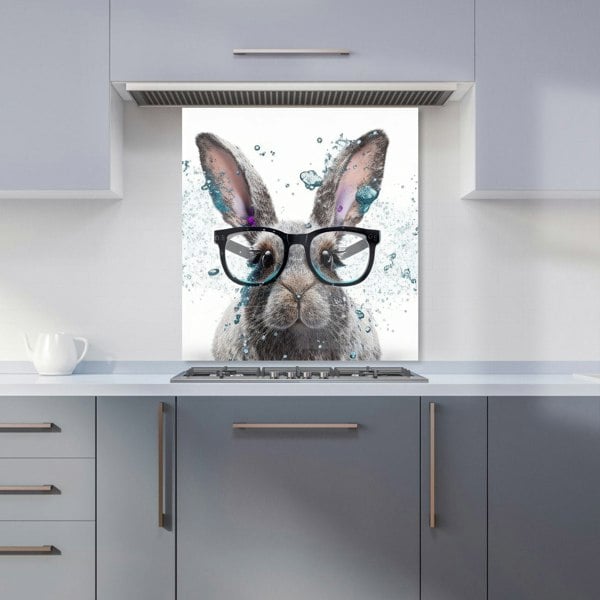 Warren Reed - Designer Rabbit With Glasses Splashart Kitchen Splashback