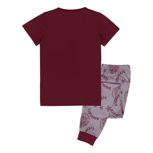 Harry Potter Girls Crest Glitter Pyjama Set - Red/Grey