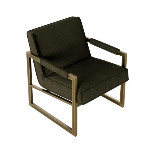 Wyld Haus Firenze Olive Velvet and Bronze Armchair