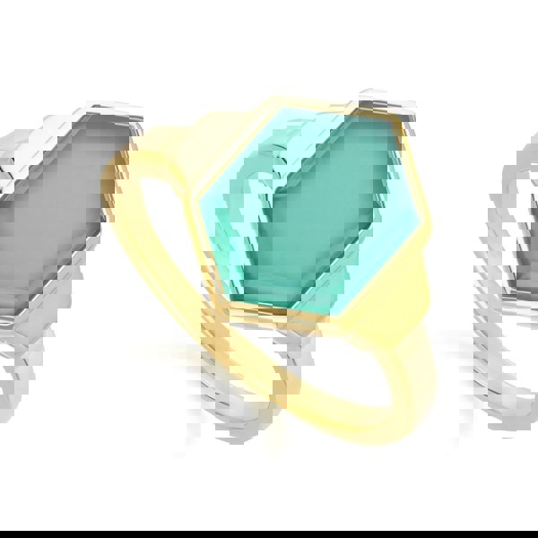 Gemondo Grand Deco Hexagon Chalcedony Ring in Gold Vermeil