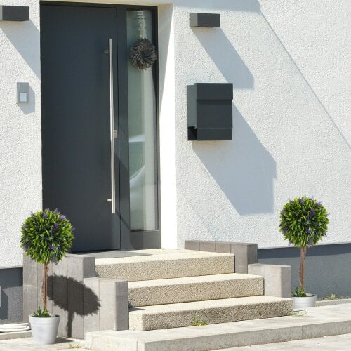Wyld Haus Keado Set Of 2 Artificial Lavender Ball Trees In Pots For Indoor And Outdoor Styling 60cm
