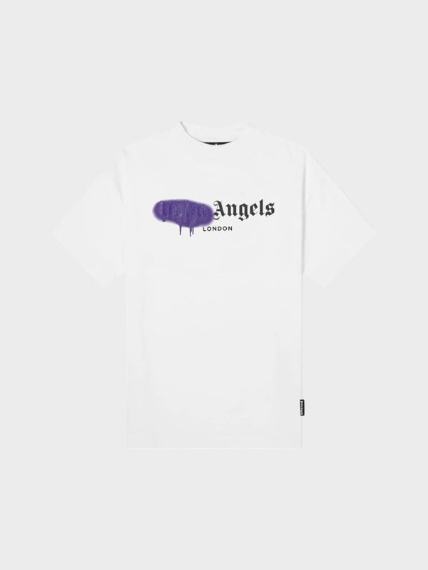 Palm Angels London Sprayed Logo T-shirt White - Mens