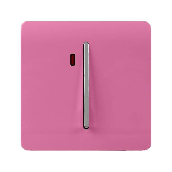 Trendi Switch 1 Gang 45 Amp Cooker Switch with Neon in Candy Pink