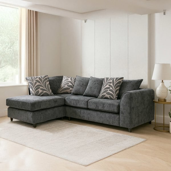 Furnishings For Less Zina Chenille Fabric Corner Sofa