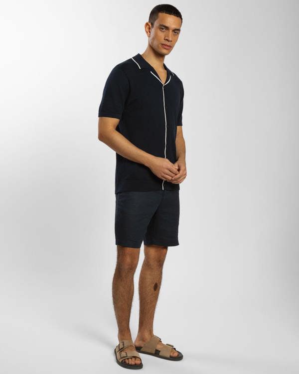 Steel & Jelly Knitted Short Sleeve Shirt With Contrast Tipping