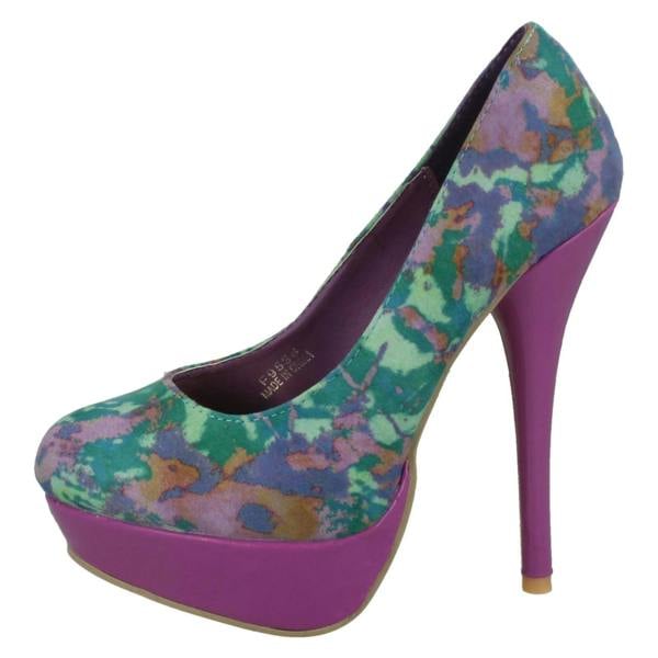 Spot On Ladies Spot On Heeled Platform Court Shoe