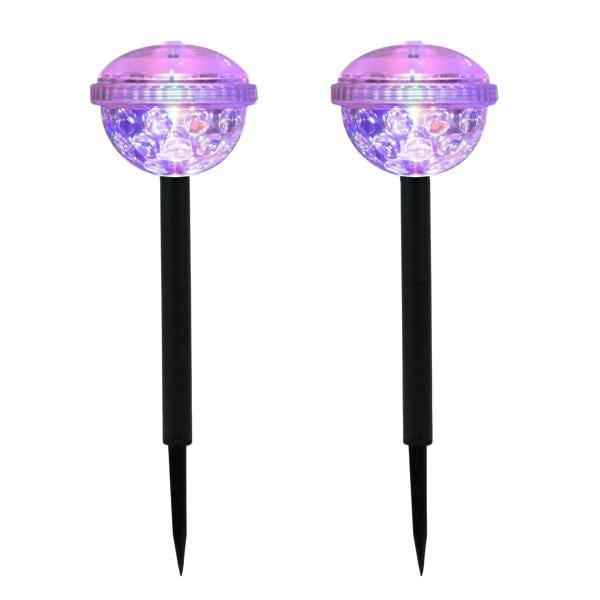 Gardenwize Pack of 2 Solar Disco Stake LED Lights – Colour Changing Garden Lights