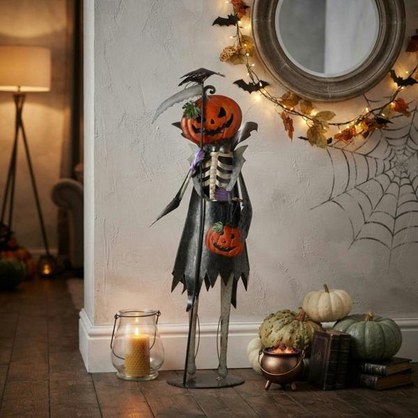Garden Greatness 3ft Standing Haunted Skeleton Pumpkin Figure