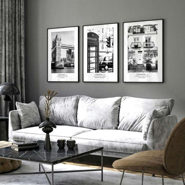 Prints of London | set of 3 wall art prints for living room