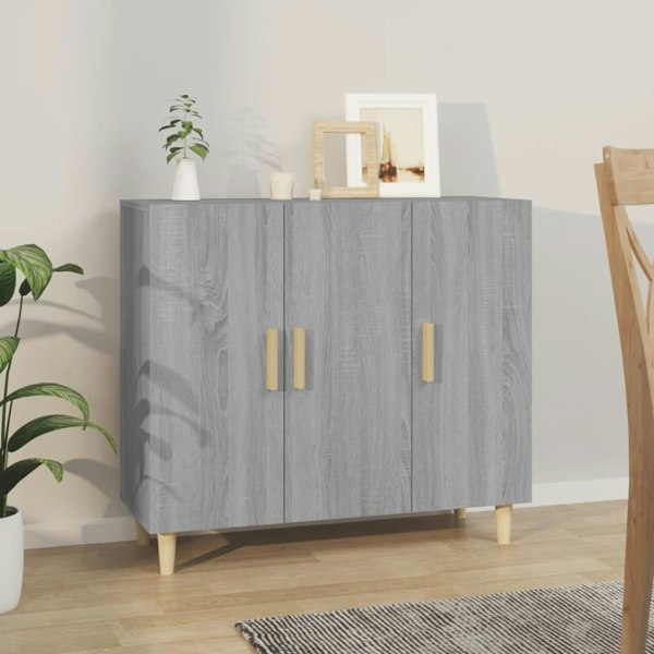 Berkfield Sideboard Grey Sonoma 90x34x80 cm Engineered Wood