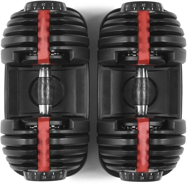 Strongology Home Fitness Pair Adjustable Smart Dumbbell from 2.5kg up to 24kg Training Weights
