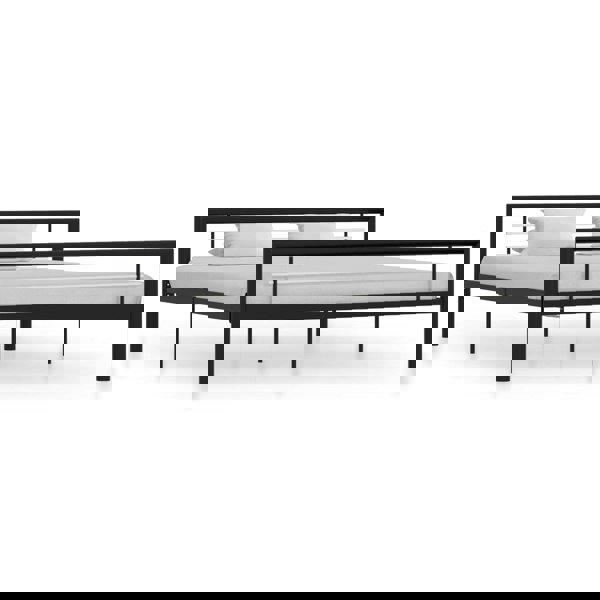 Berkfield Bed Frame Black and White Metal 180x200 cm 6FT Super King