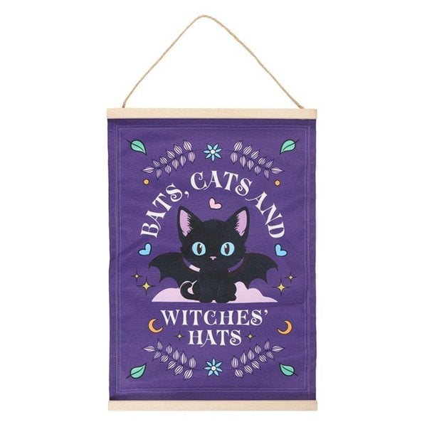 Serano Bats, Cats and Witches Hats Fabric Wall Hanging